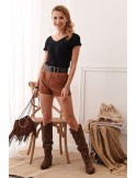 Eco-leather shorts brown 80100 - Online store - Boutique